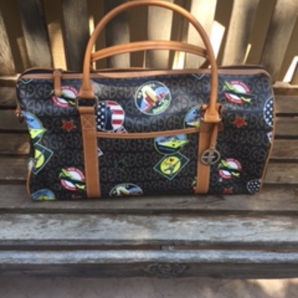 Gianibernini (NEW)) postcard duffle travel bag-Excellent condition-never used - Picture 5 of 6